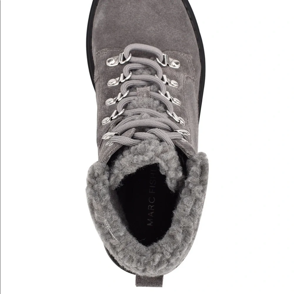 Marc Fisher faux fur hiker boots, never worn , dark grey. Still brand new - Picture 2 of 8